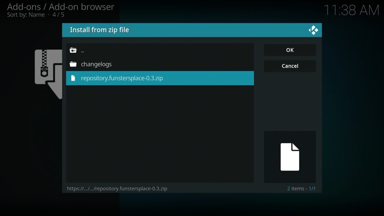 Select the zip file URL - repository.funstersplace.zip