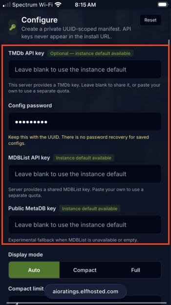 input api keys if you prefer