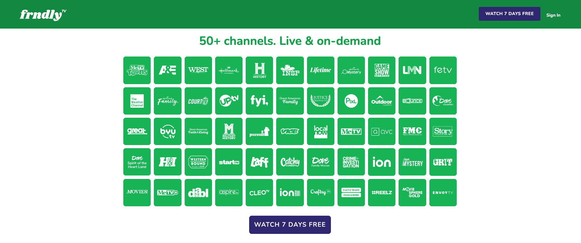 Frndly TV Website