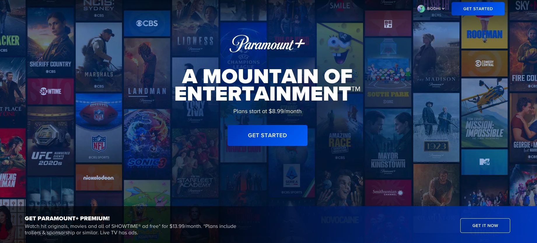 Paramount+ Website