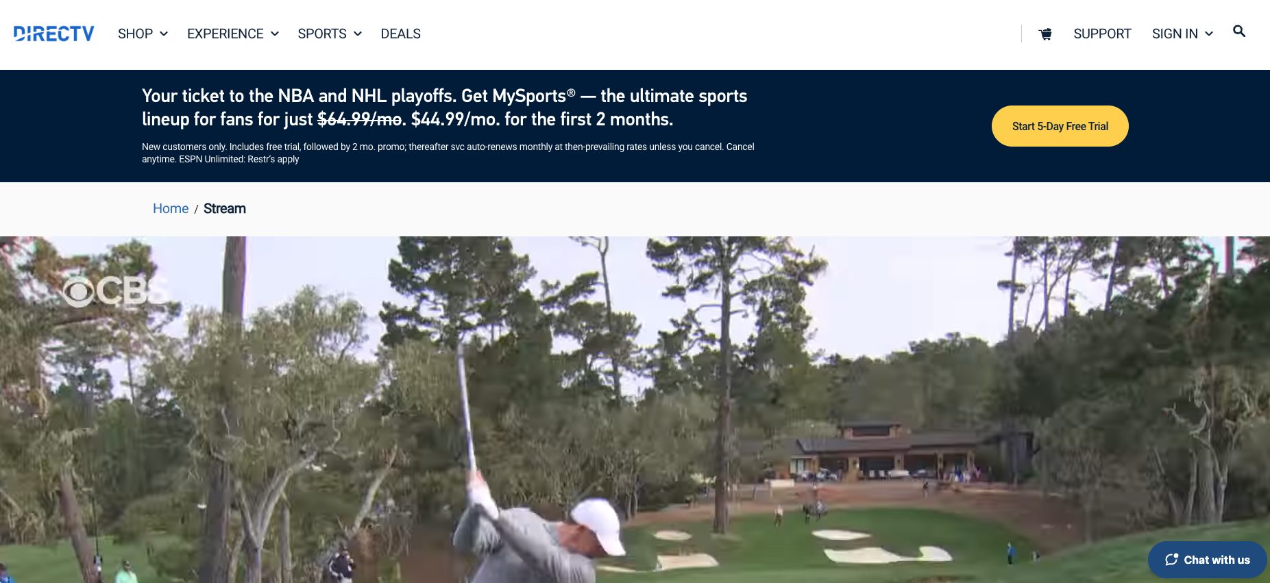 DirecTV Stream Website