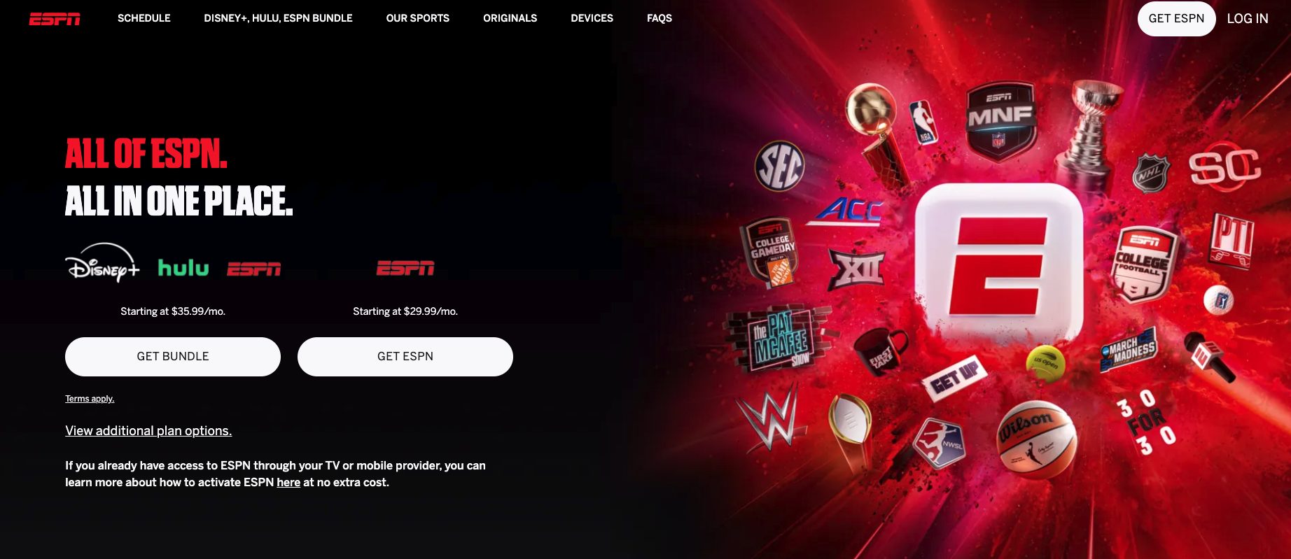 ESPN Unlimited Website
