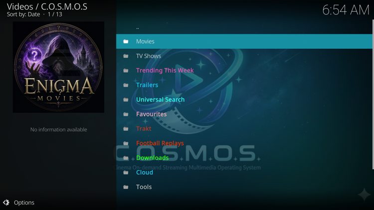 You have successfully installed the COSMOS add-on!
