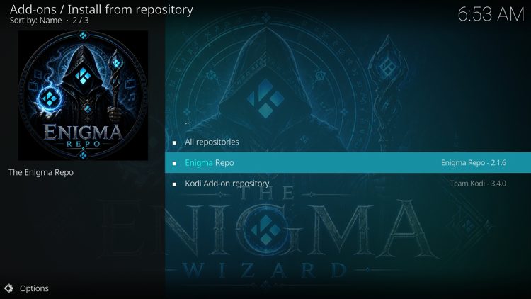 Click the Enigma Repo