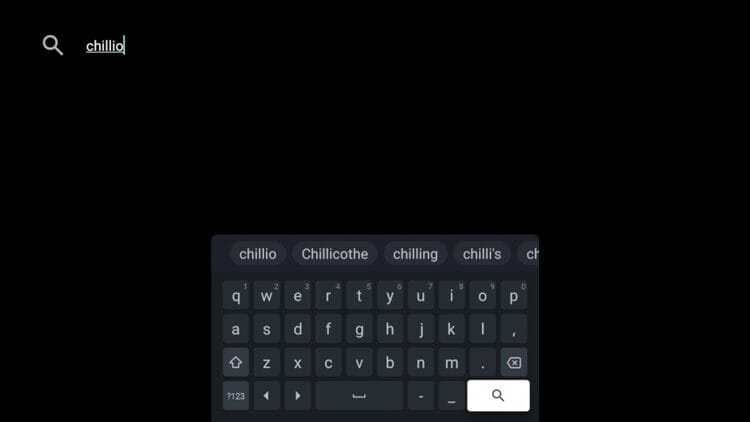 Enter 'chillio' and click the search icon.
