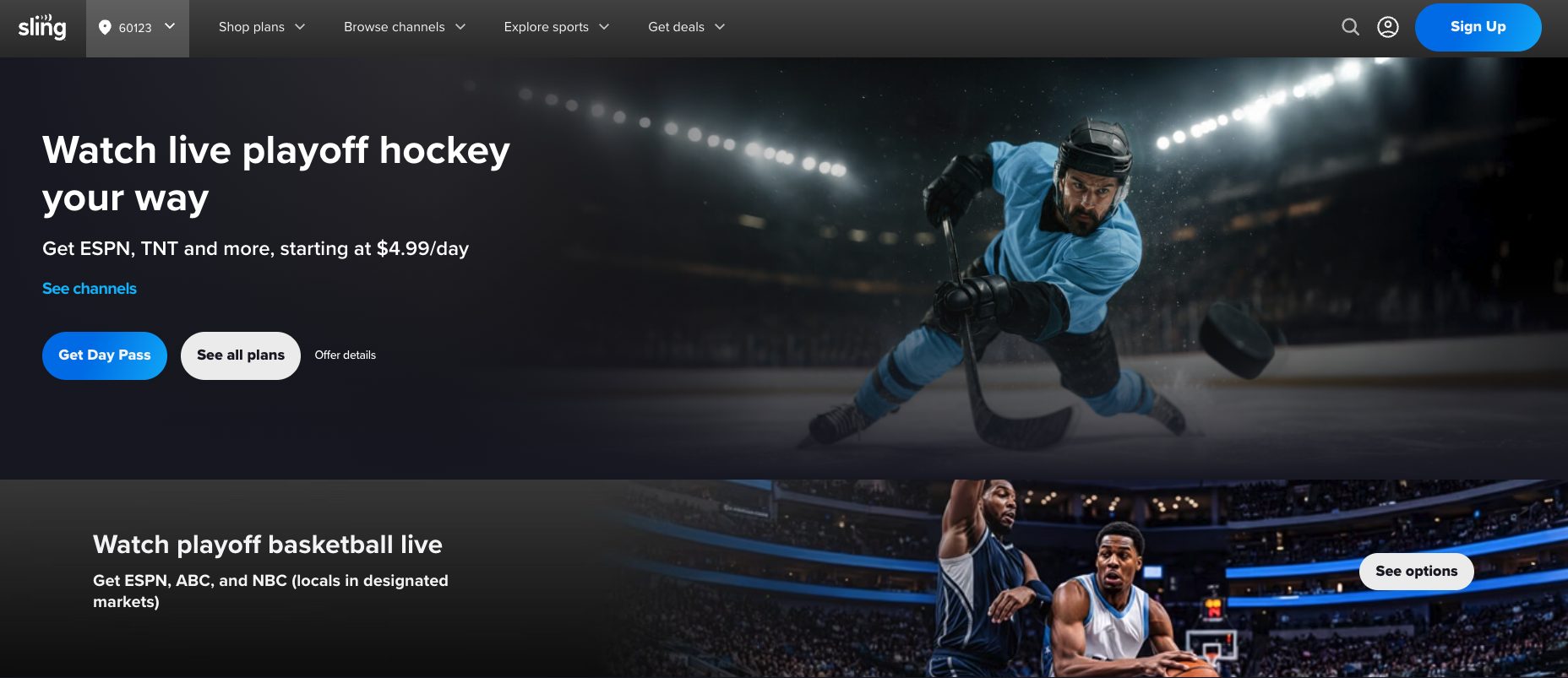 Sling TV Website