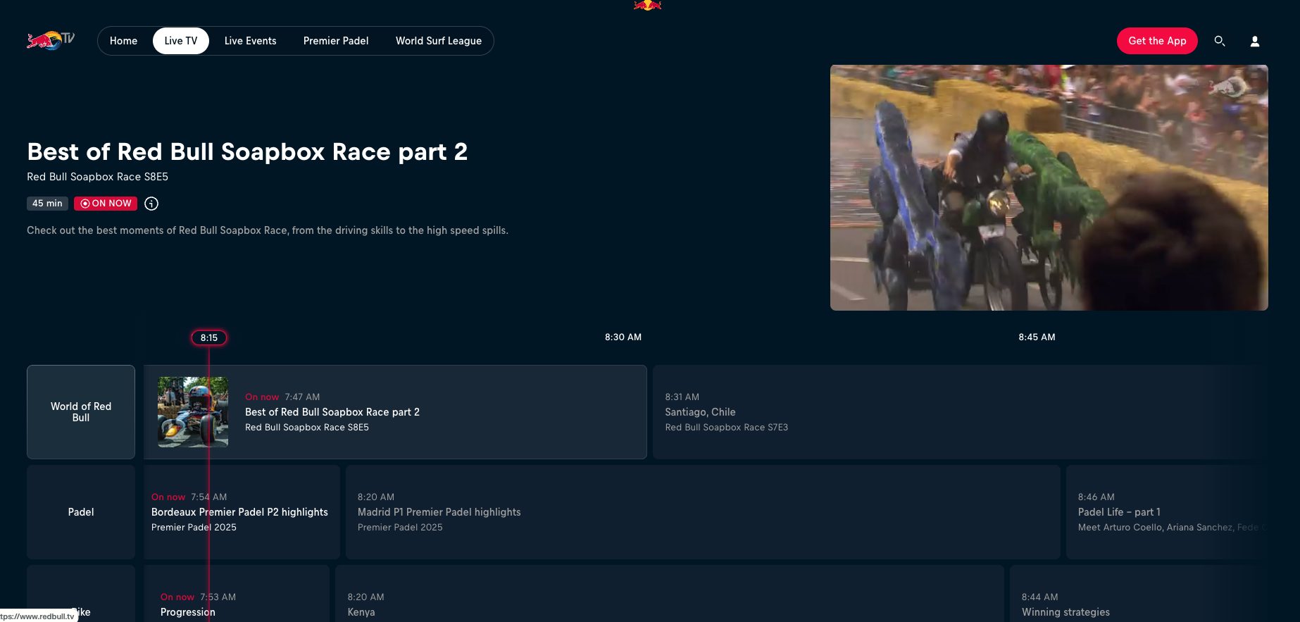 Red Bull TV Website