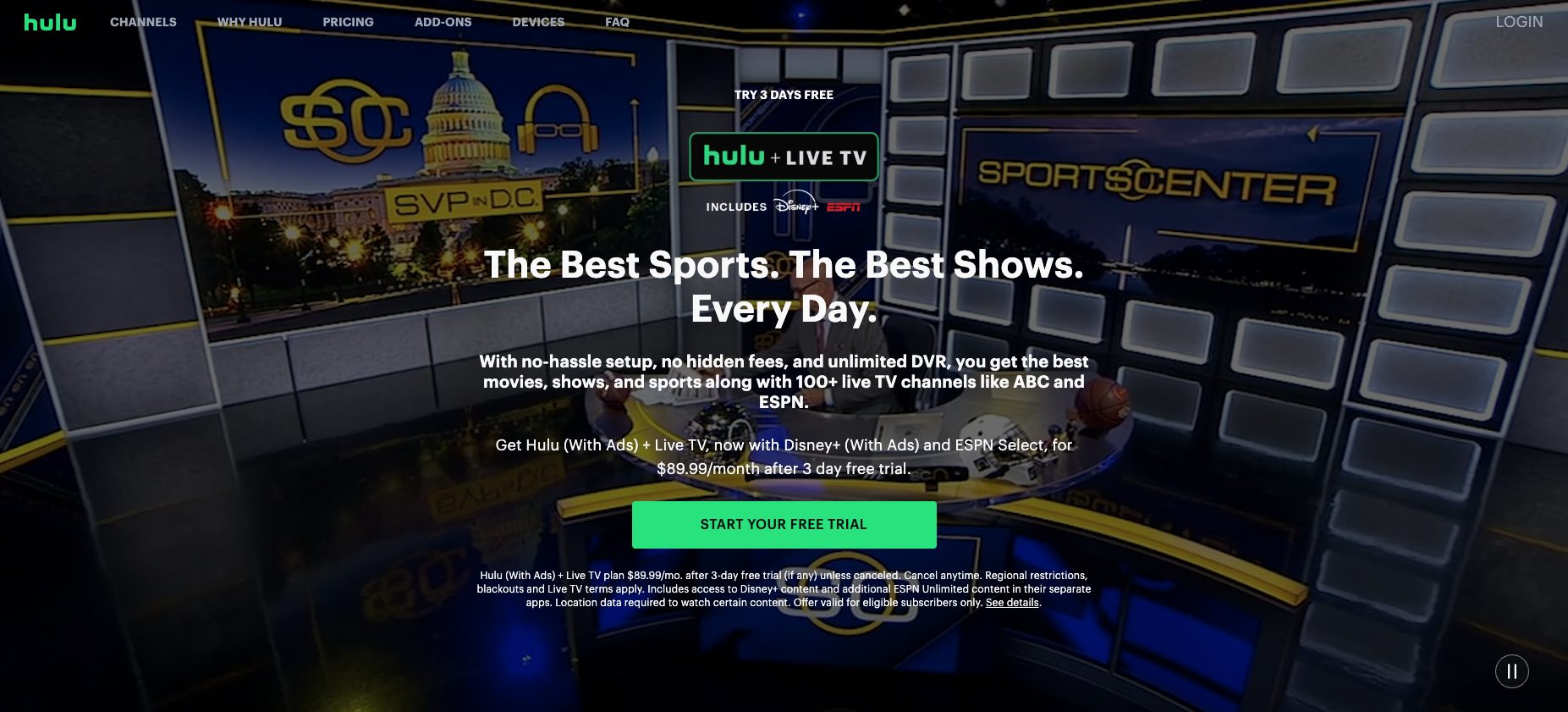 Hulu + Live TV Website