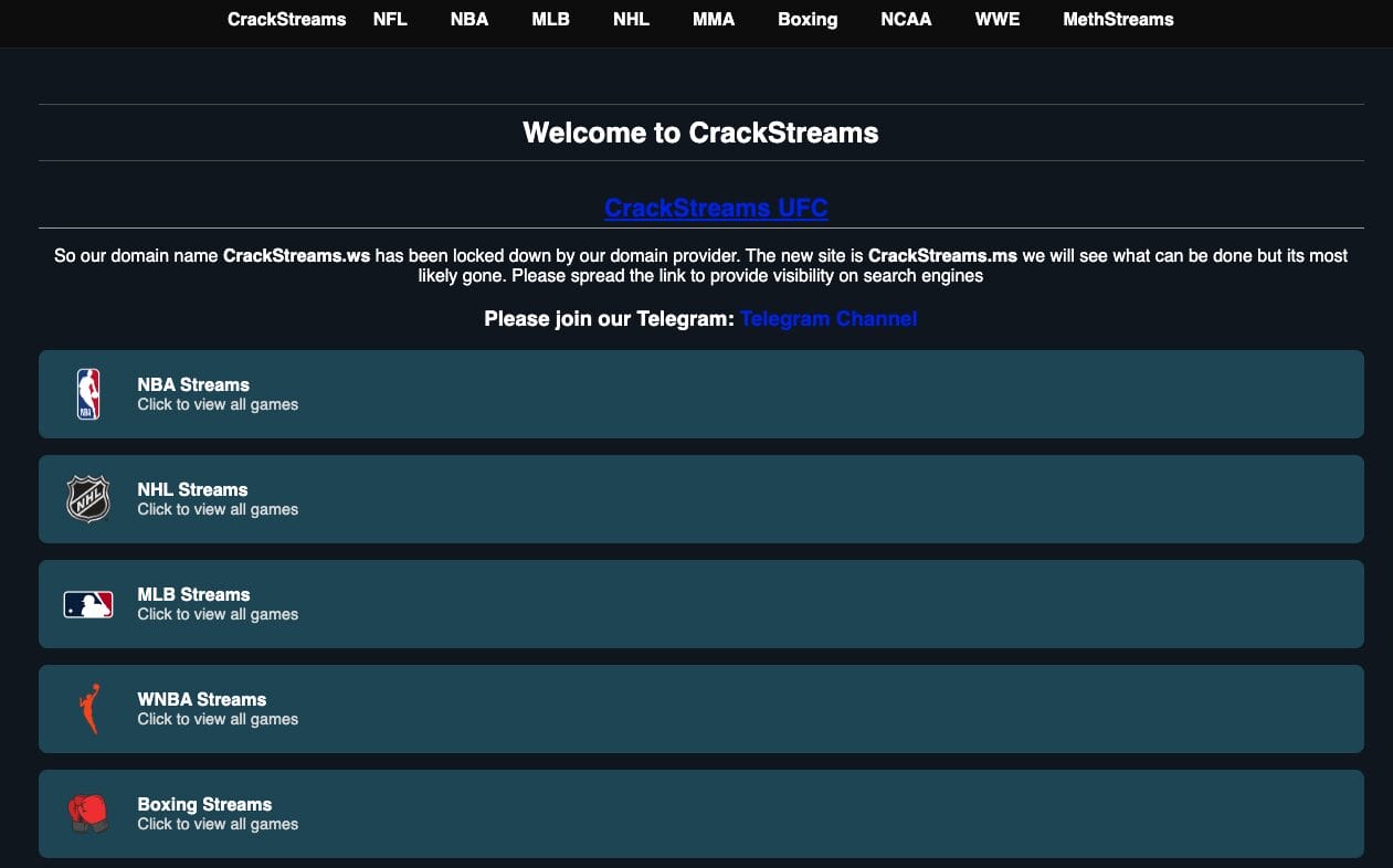 CrackStreams Mirror