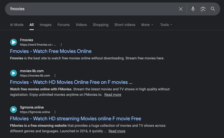 Google Search Results for 'FMovies'