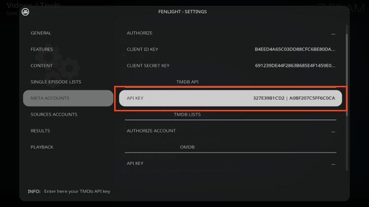 choose tmdb api key