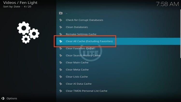 click clear all cache