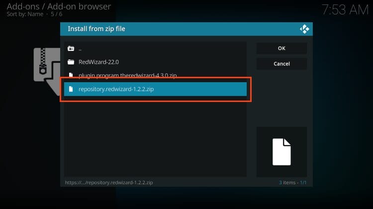 choose repository.redwizard.zip