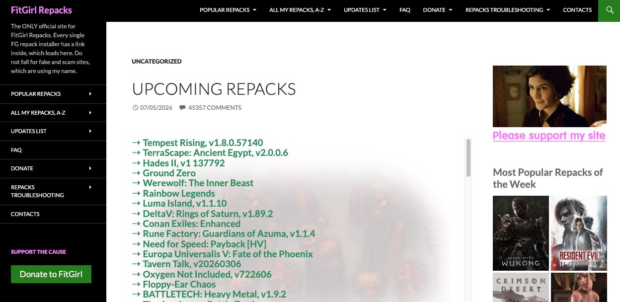 FitGirl Repacks Website