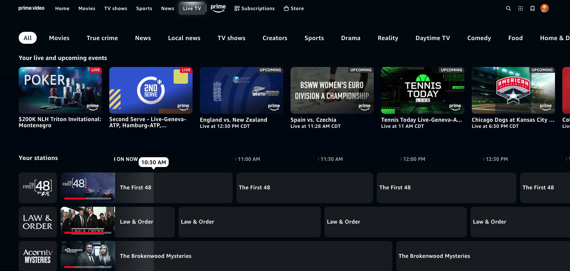 Prime Video App Live TV