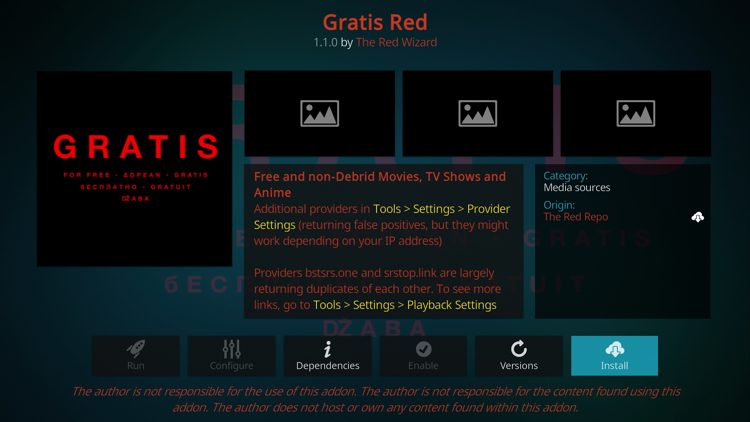 Gratis Red Addon