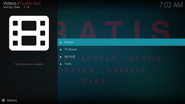 You have successfully installed the Gratis Red add-on!