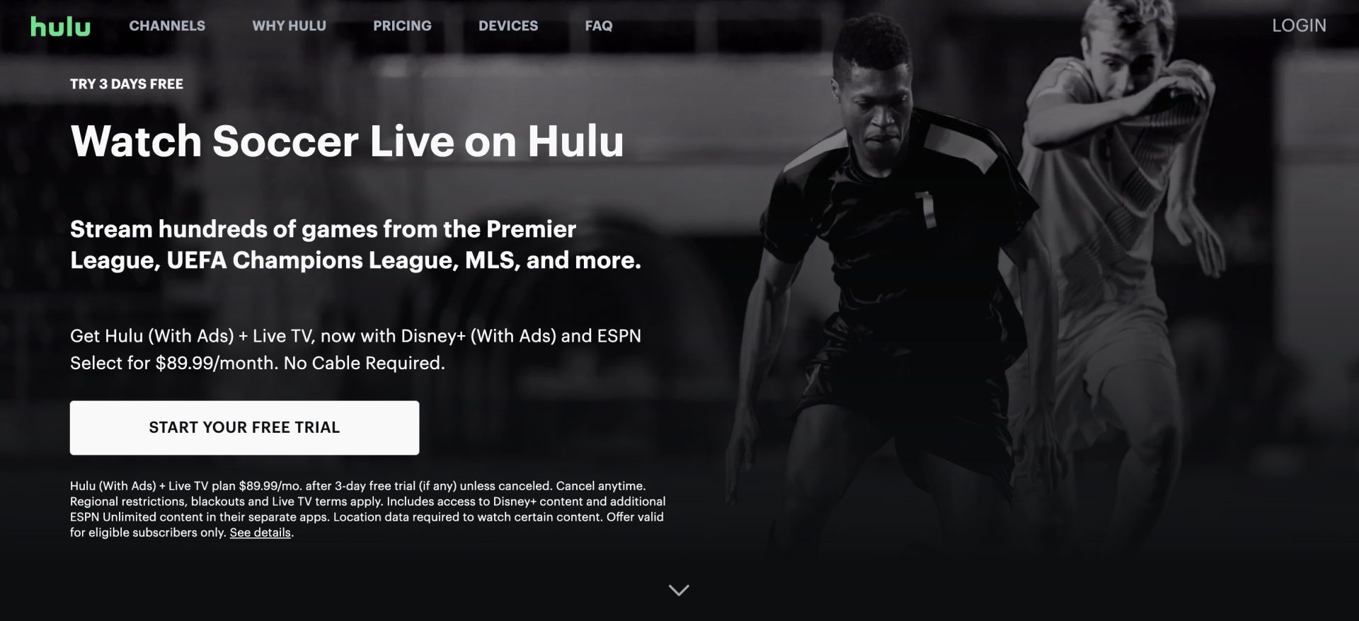 Hulu + Live TV Website World Cup