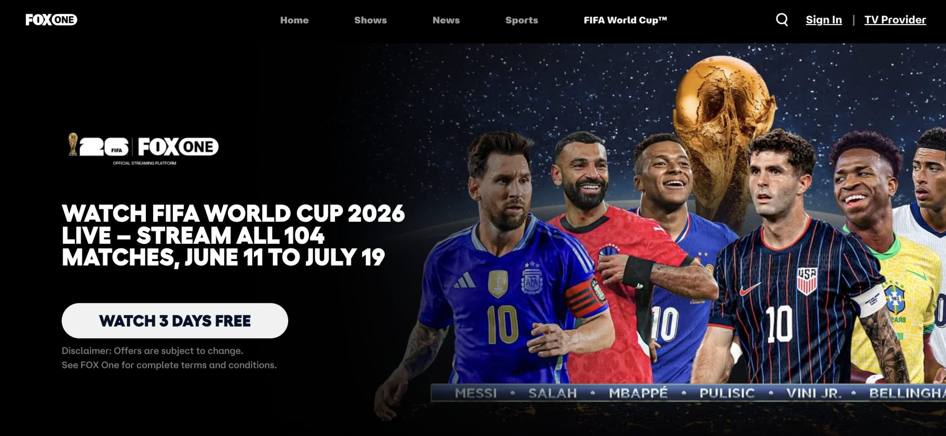 FOX One Website World Cup