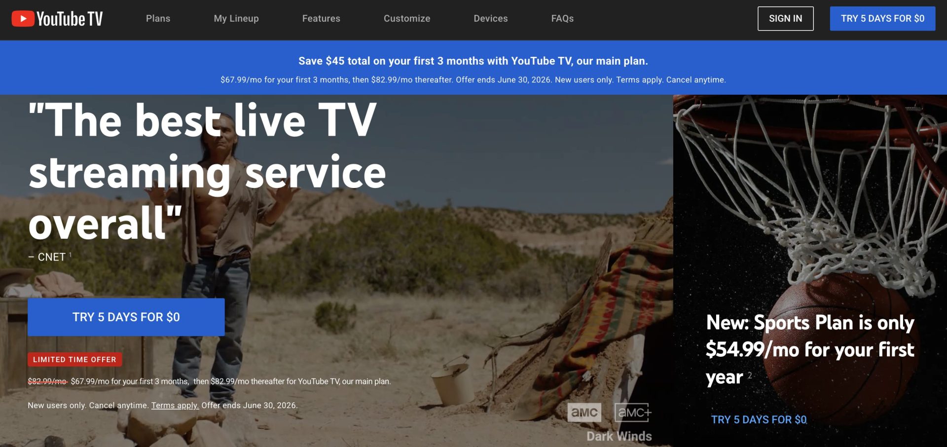 YouTube TV Website World Cup