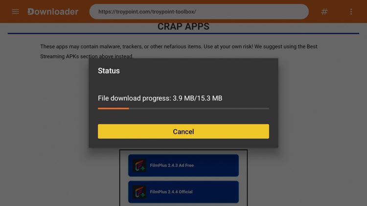 Wait for the app to download.