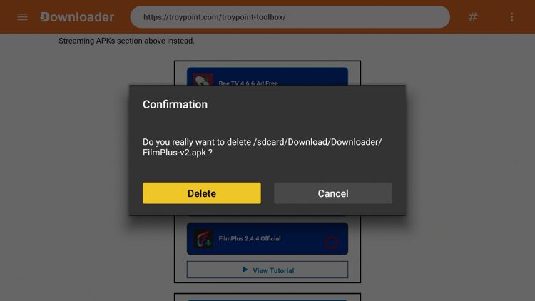 Select Delete again.