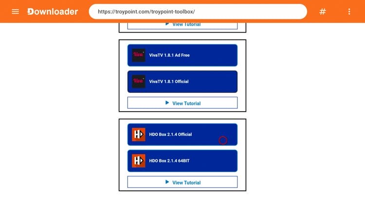 Once in the TP Toolbox, scroll down to locate HDO Box and click the Official version.