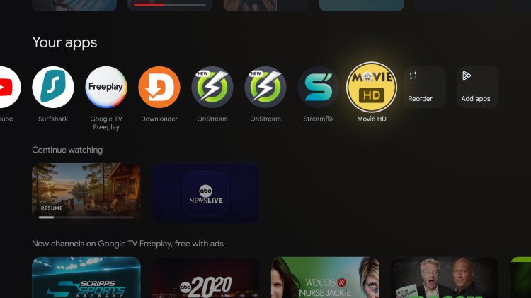 launch movie hd app
