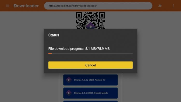 Wait a few seconds for the download to finish.