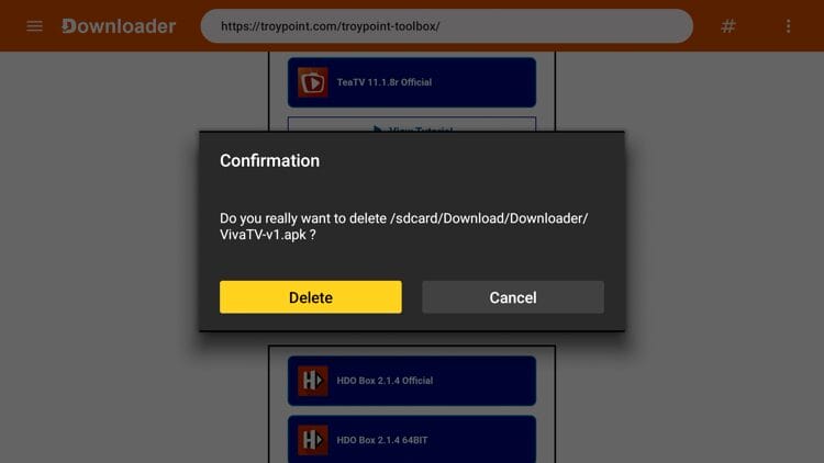 Select Delete again.