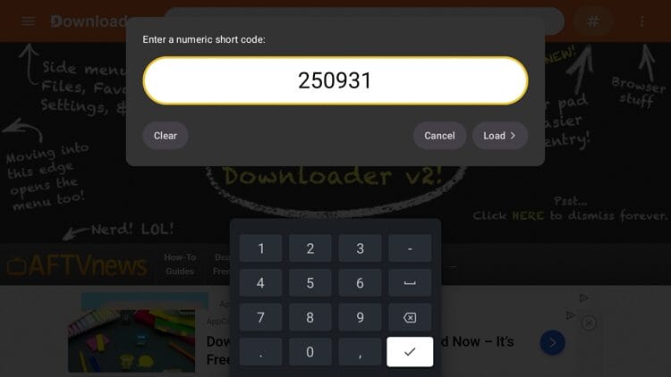 Enter the code 250931 and click Next.