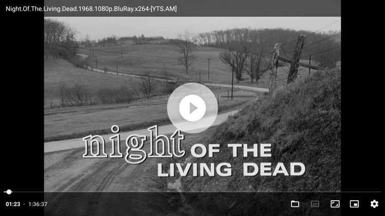 The Just (Video) Player worked well while playing a public domain movie titled 'Night of the Living Dead.'
