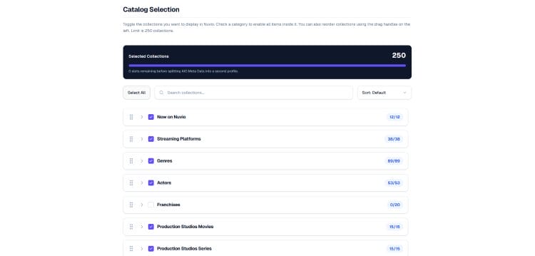 select and arrange collections