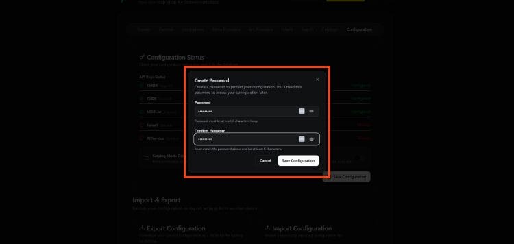 add password and click save again