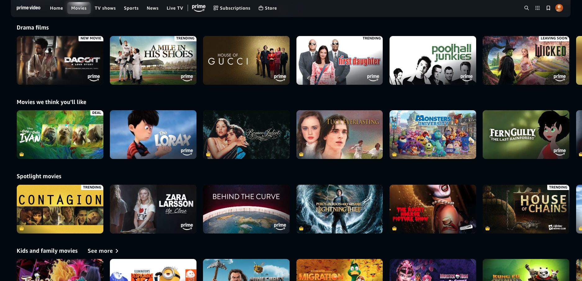 Prime Video Website