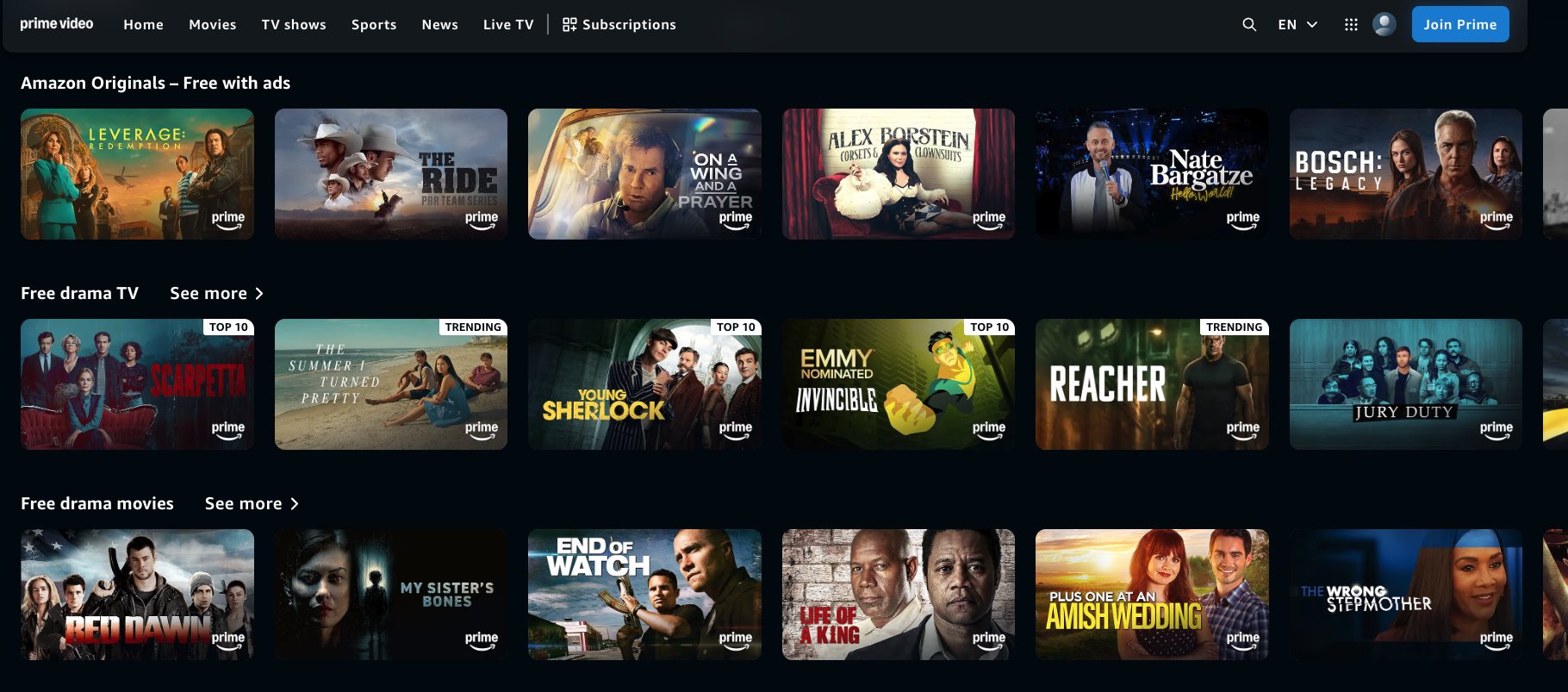 Prime Video Website
