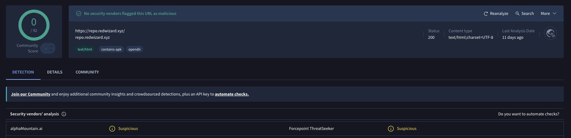 Red Light Kodi Addon VirusTotal Scan
