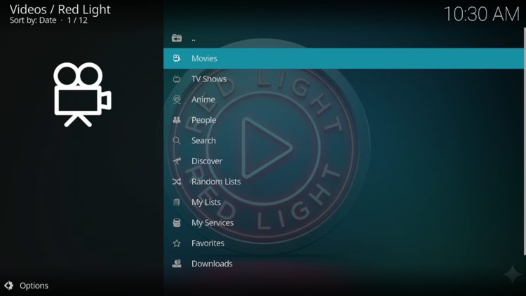 You have successfully installed the Red Light add-on!