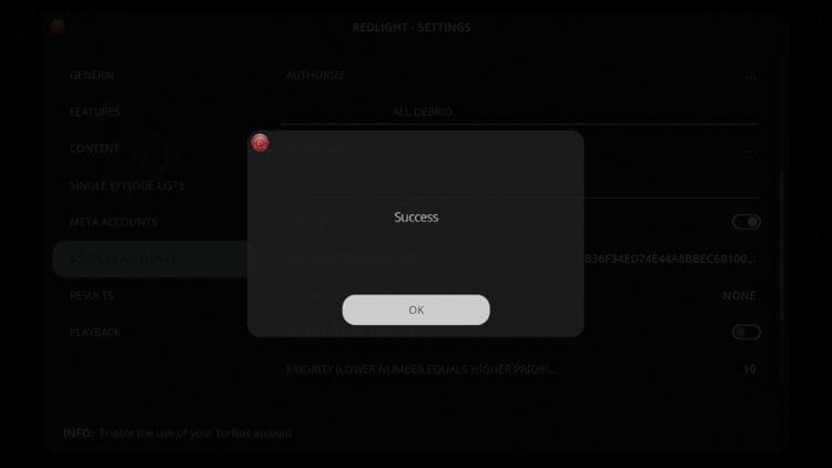You should then receive a Success message and click OK.