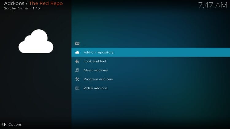 click add-on repository
