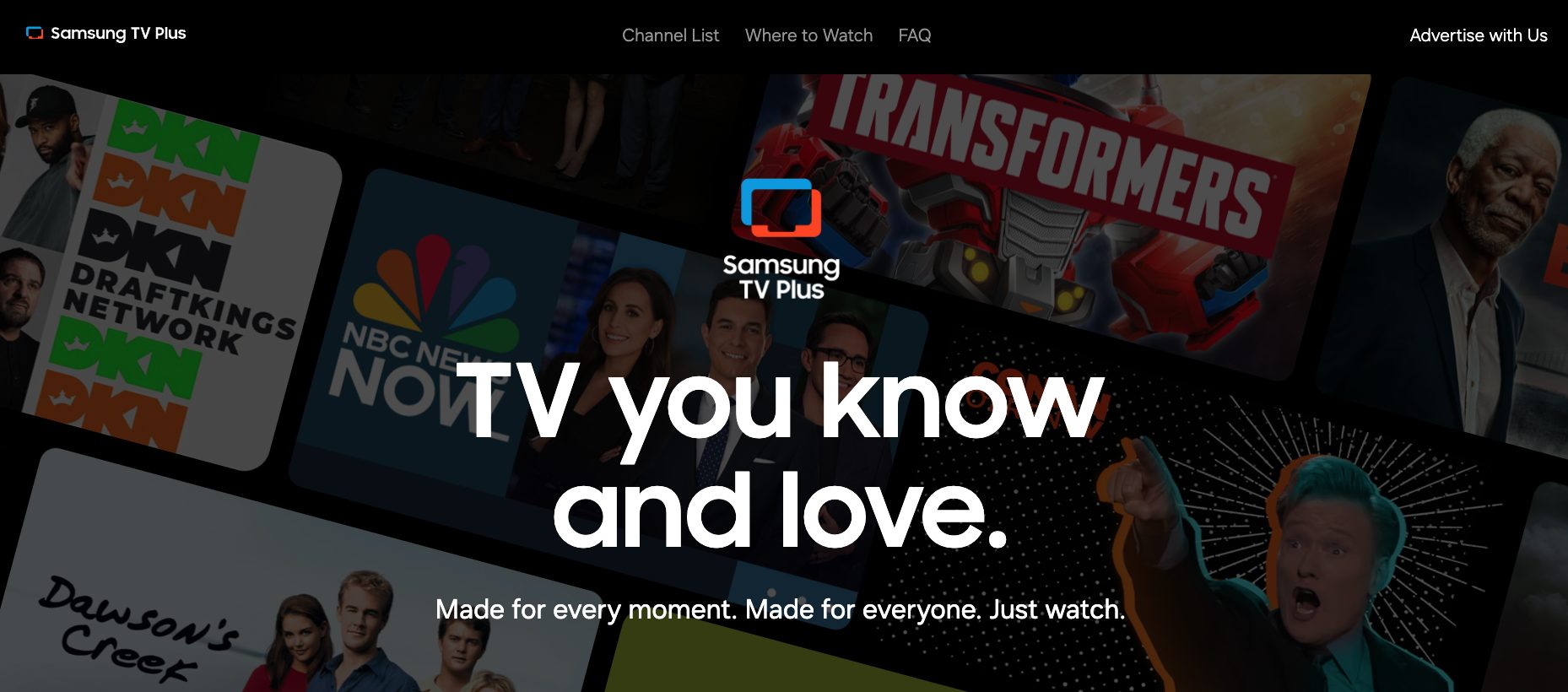 Samsung TV Plus Website