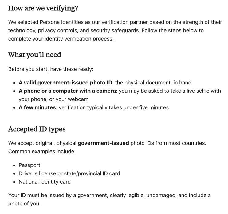 Anthropic's Identity Verification Policy