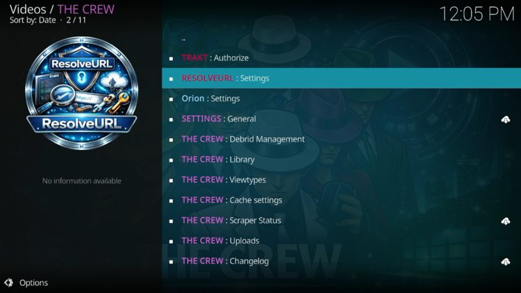 Select ResolveURL: Settings.