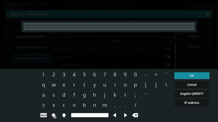 A blank screen will appear as we need to input our TorBox API Key.