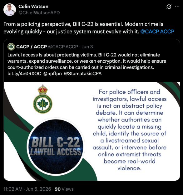 Social Media Post from Canadian Police