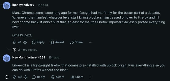 Google Chrome Subreddit