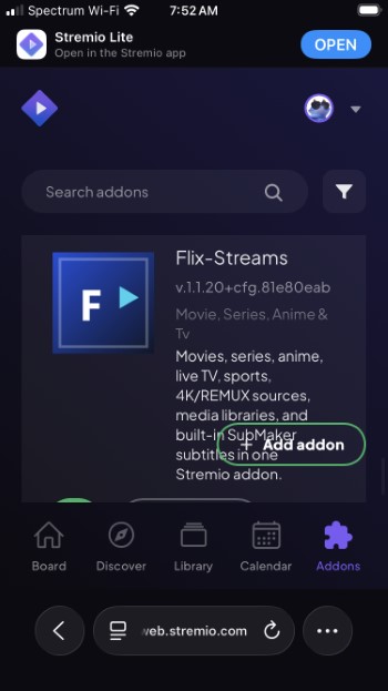 flix streams installed