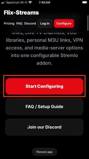 choose start configuring