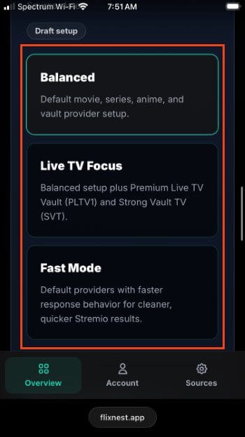 scroll down and choose a preset if you prefer