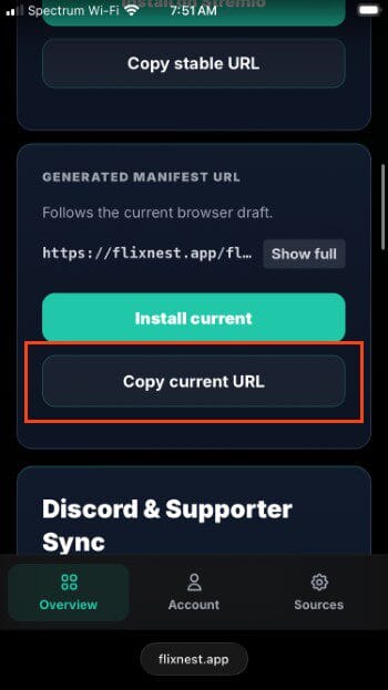 select copy current url